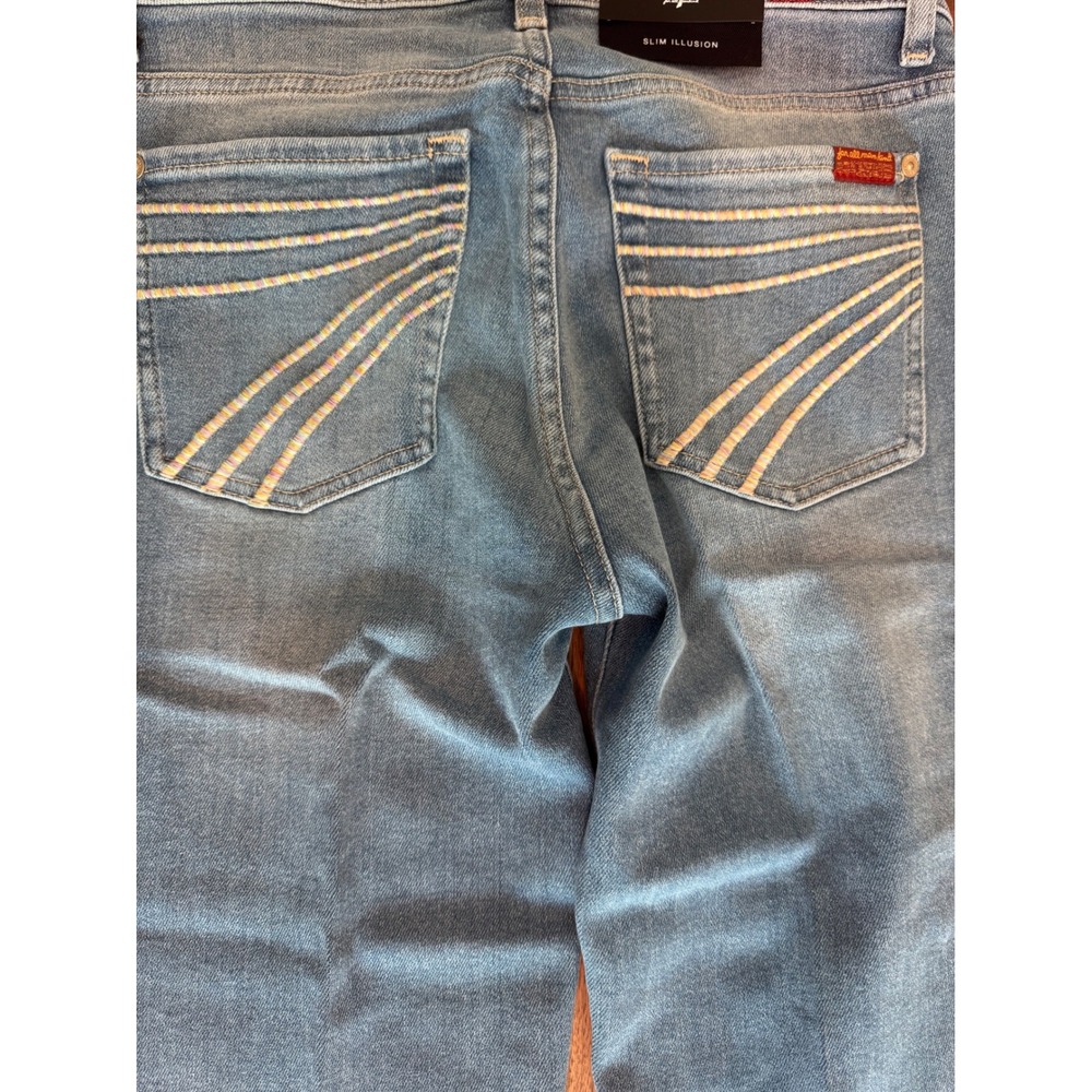 7 For All Mankind Dojo Slim Illusion Flare Jeans Bluehaven Rainbow 29 36 Inseam